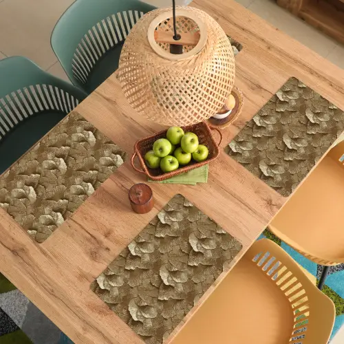 Organisch - Patroon - Bladeren - Goud Placemat vinyl groot 368 -zzsfeer5_Kitchenyeah-website