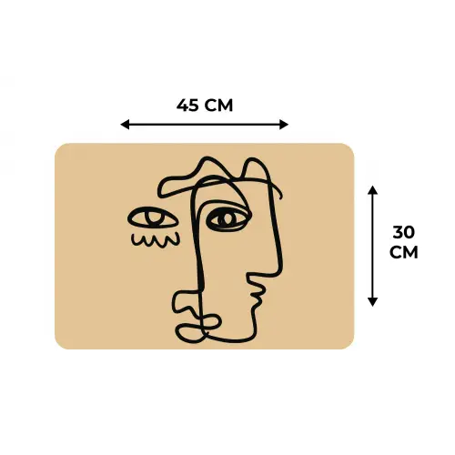 Overlappende profielen - Lichtbruin - Zwart Placemat vinyl groot -specs