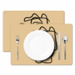 Overlappende profielen - Lichtbruin - Zwart Placemat vinyl groot -zzsfeer2_Kitchenyeah-website