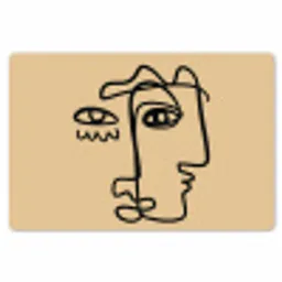 Overlappende profielen - Lichtbruin - Zwart Placemat vinyl groot -zzsfeer1_Kitchenyeah-website