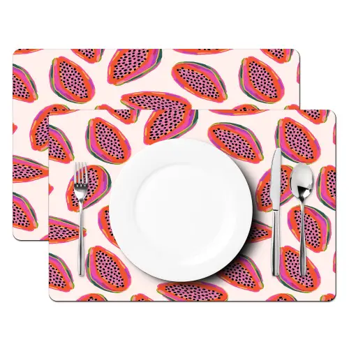 Papaja - Patroon - Roze Placemat vinyl groot 368 -zzsfeer2_Kitchenyeah-website