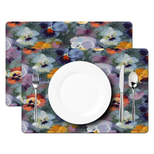 Pastel - Viooltjes - Groen - Patroon Placemat vinyl groot 368 -zzsfeer2_Kitchenyeah-website