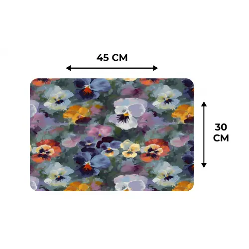 Pastel - Viooltjes - Groen - Patroon Placemat vinyl groot 368 -specs