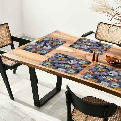 Pastel - Viooltjes - Groen - Patroon Placemat vinyl groot 368 -zzsfeer4_Kitchenyeah-website