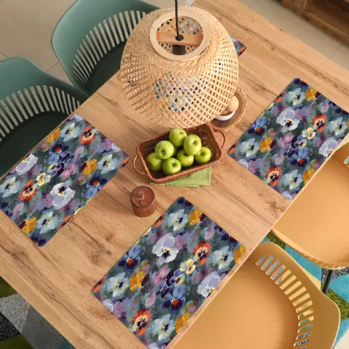 Pastel - Viooltjes - Groen - Patroon Placemat vinyl groot 368 -zzsfeer5_Kitchenyeah-website