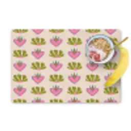 Patroon - Beige - Hartjes - Bloemen Placemat vinyl groot 368 -zzzproduct_Kitchenyeah-website