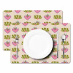 Patroon - Beige - Hartjes - Bloemen Placemat vinyl groot 368 -zzsfeer2_Kitchenyeah-website