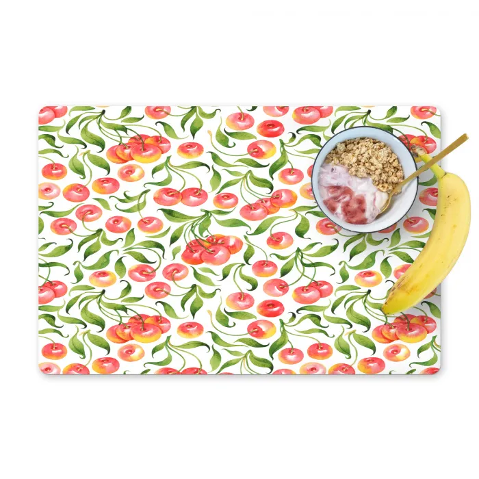 Patroon - Kersen - Wit Placemat vinyl groot 368 -zzzproduct_Kitchenyeah-website