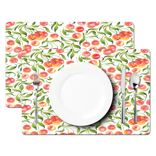 Patroon - Kersen - Wit Placemat vinyl groot 368 -zzsfeer2_Kitchenyeah-website