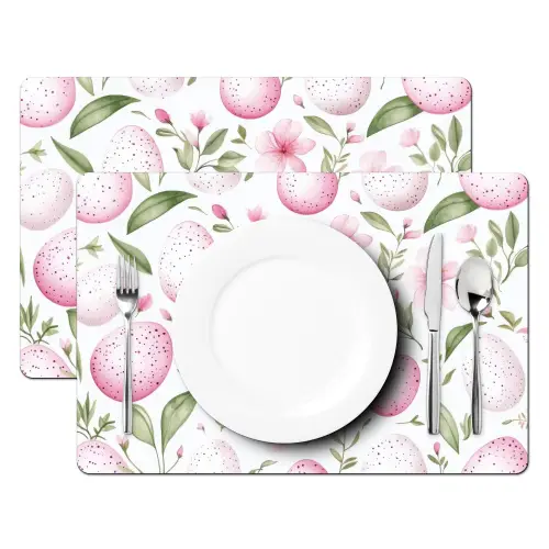 Patroon - Eieren - Roze - Pasen Placemat vinyl groot -zzsfeer2_Kitchenyeah-website
