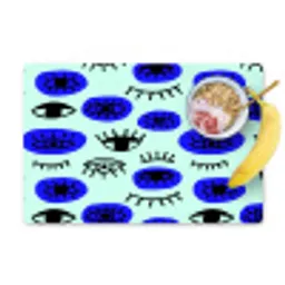 Patroon - Oog - Mint - Blauw Placemat vinyl groot 368 -zzzproduct_Kitchenyeah-website