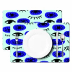 Patroon - Oog - Mint - Blauw Placemat vinyl groot 368 -zzsfeer2_Kitchenyeah-website
