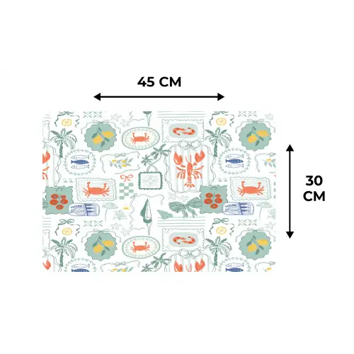 Zee - Sfeer - kreeft - Citroen Placemat vinyl groot 368 -specs
