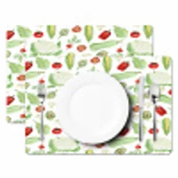 Patroon - Groen - Rood - Groente Placemat vinyl groot 368 -zzsfeer2_Kitchenyeah-website