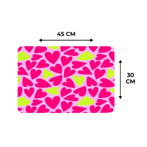 Patroon - Hart - Roze - Groen Placemat vinyl groot 368 -specs