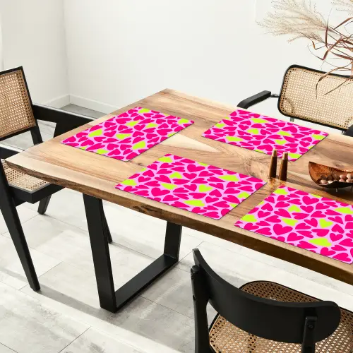 Patroon - Hart - Roze - Groen Placemat vinyl groot 368 -zzsfeer4_Kitchenyeah-website