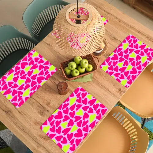 Patroon - Hart - Roze - Groen Placemat vinyl groot 368 -zzsfeer5_Kitchenyeah-website