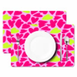 Patroon - Hart - Roze - Groen Placemat vinyl groot 368 -zzsfeer2_Kitchenyeah-website
