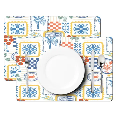 Zee - Sfeer - Tomaat - Mozaïek Placemat vinyl groot 368 -zzsfeer2_Kitchenyeah-website