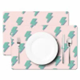 Patroon - Bliksem - Roze - Groen Placemat vinyl groot 368 -zzsfeer2_Kitchenyeah-website