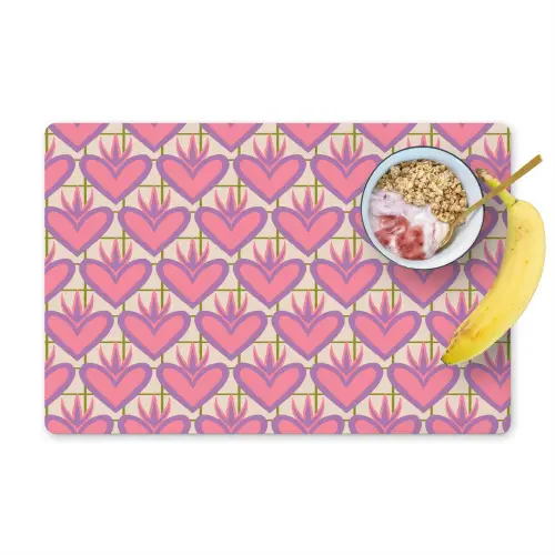 Patroon - Roze - Hartjes Placemat vinyl groot 368 -zzzproduct_Kitchenyeah-website