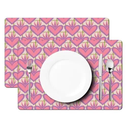 Patroon - Roze - Hartjes Placemat vinyl groot 368 -zzsfeer2_Kitchenyeah-website