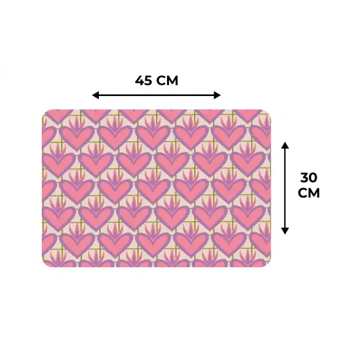 Patroon - Roze - Hartjes Placemat vinyl groot 368 -specs