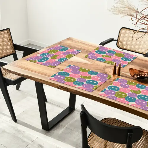 Patroon - Smiley - Kleurrijk - Hartjes Placemat vinyl groot 368 -zzsfeer4_Kitchenyeah-website