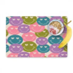 Patroon - Smiley - Kleurrijk - Hartjes Placemat vinyl groot 368 -zzzproduct_Kitchenyeah-website