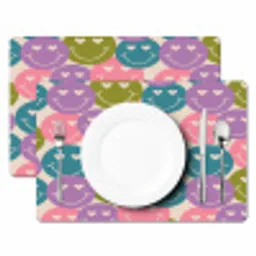 Patroon - Smiley - Kleurrijk - Hartjes Placemat vinyl groot 368 -zzsfeer2_Kitchenyeah-website