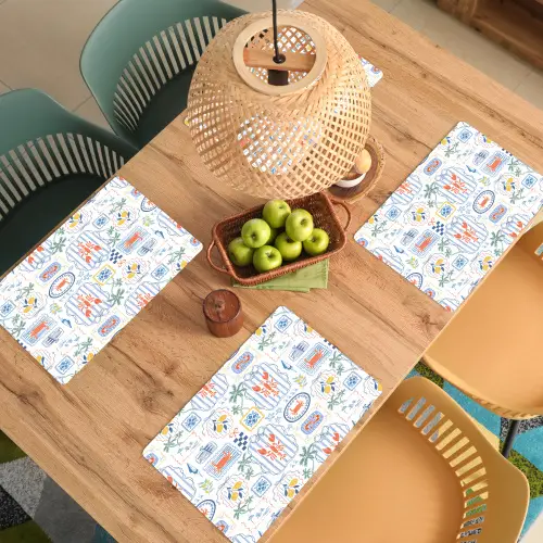 Zee - Sfeer - Krab - Blauw Placemat vinyl groot 368 -zzsfeer5_Kitchenyeah-website
