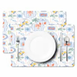 Zee - Sfeer -  Krab - Blauw Placemat vinyl groot 368 -zzsfeer2_Kitchenyeah-website
