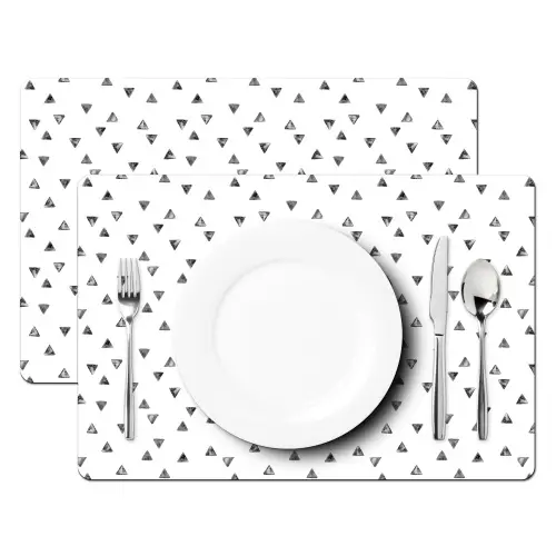 Patroon - Driehoek - Zwart wit Placemat vinyl groot -zzsfeer2_Kitchenyeah-website