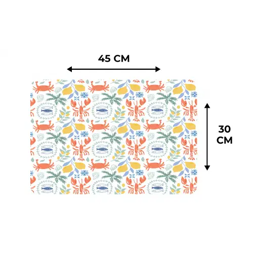 Zee - Sfeer - Citroen - Vis Placemat vinyl groot 368 -specs