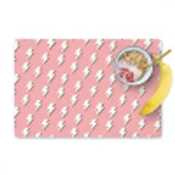 Patroon - Wit - Bliksem - Roze Placemat vinyl groot 368 -zzzproduct_Kitchenyeah-website