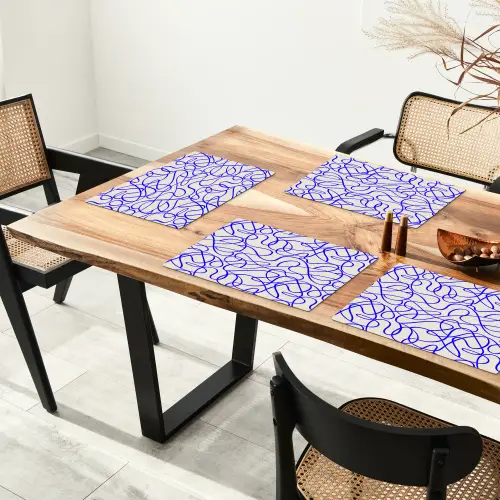 Patronen - Beige - Blauw - Lijnen Placemat vinyl groot 368 -zzsfeer4_Kitchenyeah-website