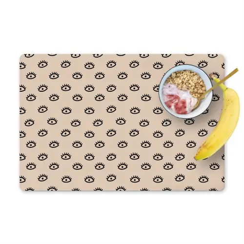 Patronen - Oog - Beige Placemat vinyl groot -zzzproduct_Kitchenyeah-website