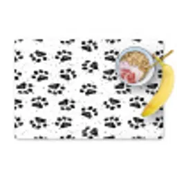 Paw - Pattern -Black Placemat vinyl groot 368 -zzzproduct_Kitchenyeah-website