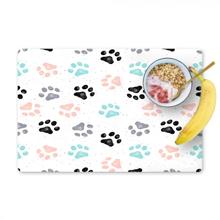 Paw - Pattern - Color Placemat vinyl groot 368 -zzzproduct_Kitchenyeah-website