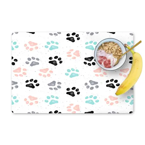 Paw - Pattern - Color Placemat vinyl groot 368 -zzzproduct_Kitchenyeah-website