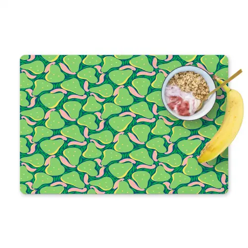 Peren - Groen - Roze Placemat vinyl groot 368 -zzzproduct_Kitchenyeah-website