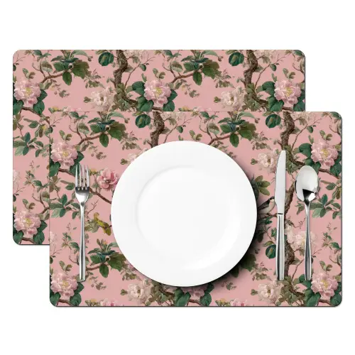 Pioenrozen - Botanisch - Vogel Placemat vinyl groot 368 -zzsfeer2_Kitchenyeah-website