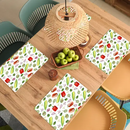 Paprika - Maïs - Patroon - Groente Placemat vinyl groot 368 -zzsfeer5_Kitchenyeah-website