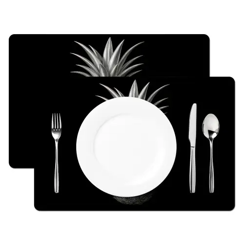 Ananas - Gedetailleerd - Bladeren Placemat vinyl groot -zzsfeer2_Kitchenyeah-website