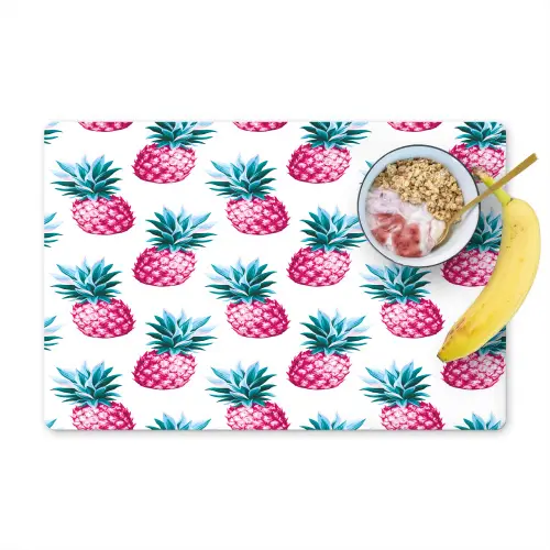 Ananas - Roze - Wit Placemat vinyl groot 368 -zzzproduct_Kitchenyeah-website