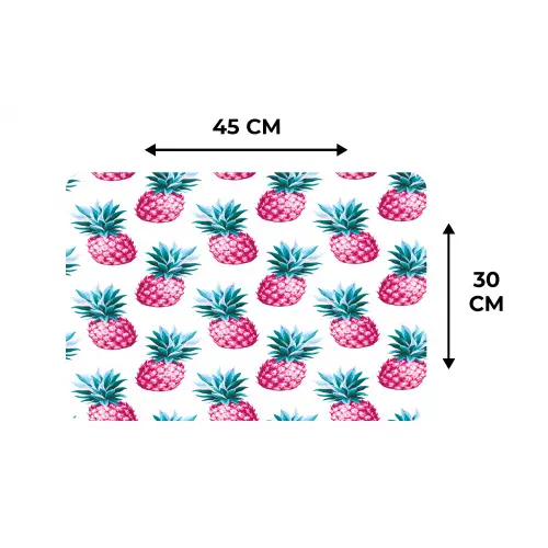 Ananas - Roze - Wit Placemat vinyl groot 368 -specs