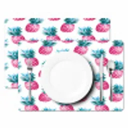 Ananas - Roze - Wit Placemat vinyl groot 368 -zzsfeer2_Kitchenyeah-website