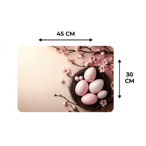 Roze - Bloesems - Eieren Placemat vinyl groot -specs