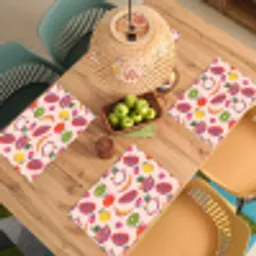 Roze - Kleuren - Fruit - Patroon Placemat vinyl groot 368 -zzsfeer5_Kitchenyeah-website