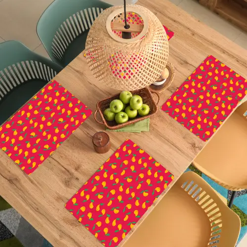 Roze - Mango - Blauwe - Streepjes Placemat vinyl groot 368 -zzsfeer5_Kitchenyeah-website